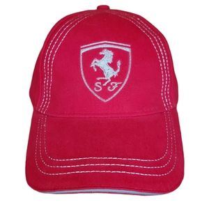 Girl's Authentic Ferrari Red and Silver Cap/Hat